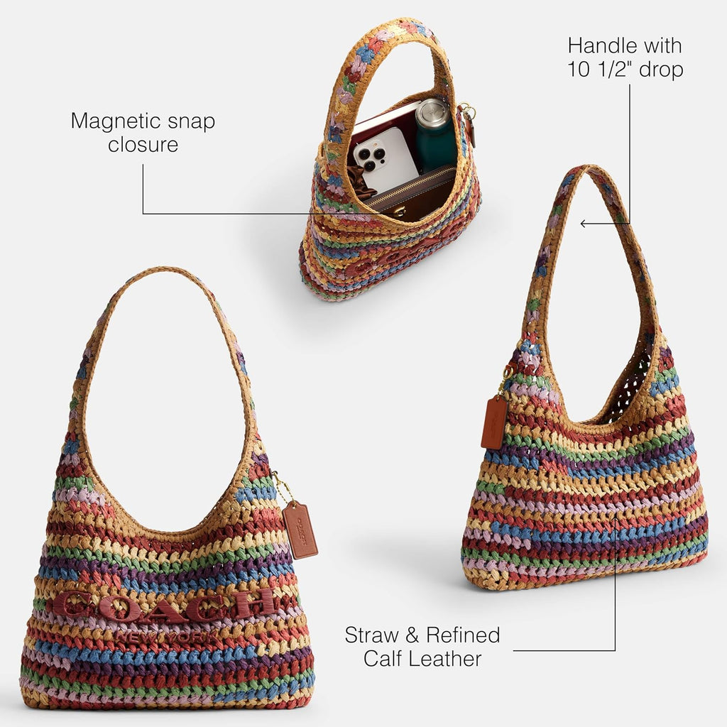 Coach Brooklyn Shoulder Bag 28 In Straw