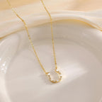 CHESKY 14K Gold Plated Pendant Necklace for Women, Dainty Pendant Necklace Trendy Cubic Zirconia Choker Necklaces for Women Simple Gold Everyday Jewelry
