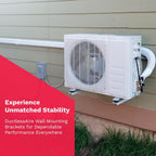 Outdoor Wall Bracket - Mini Split Mounting Bracket - Ductless Air Conditioner Wall Mount - Mini Split Ac/Heating System Accessories For Window Ac, Hvac, Heat Pump & More (9000-36000 Btu)