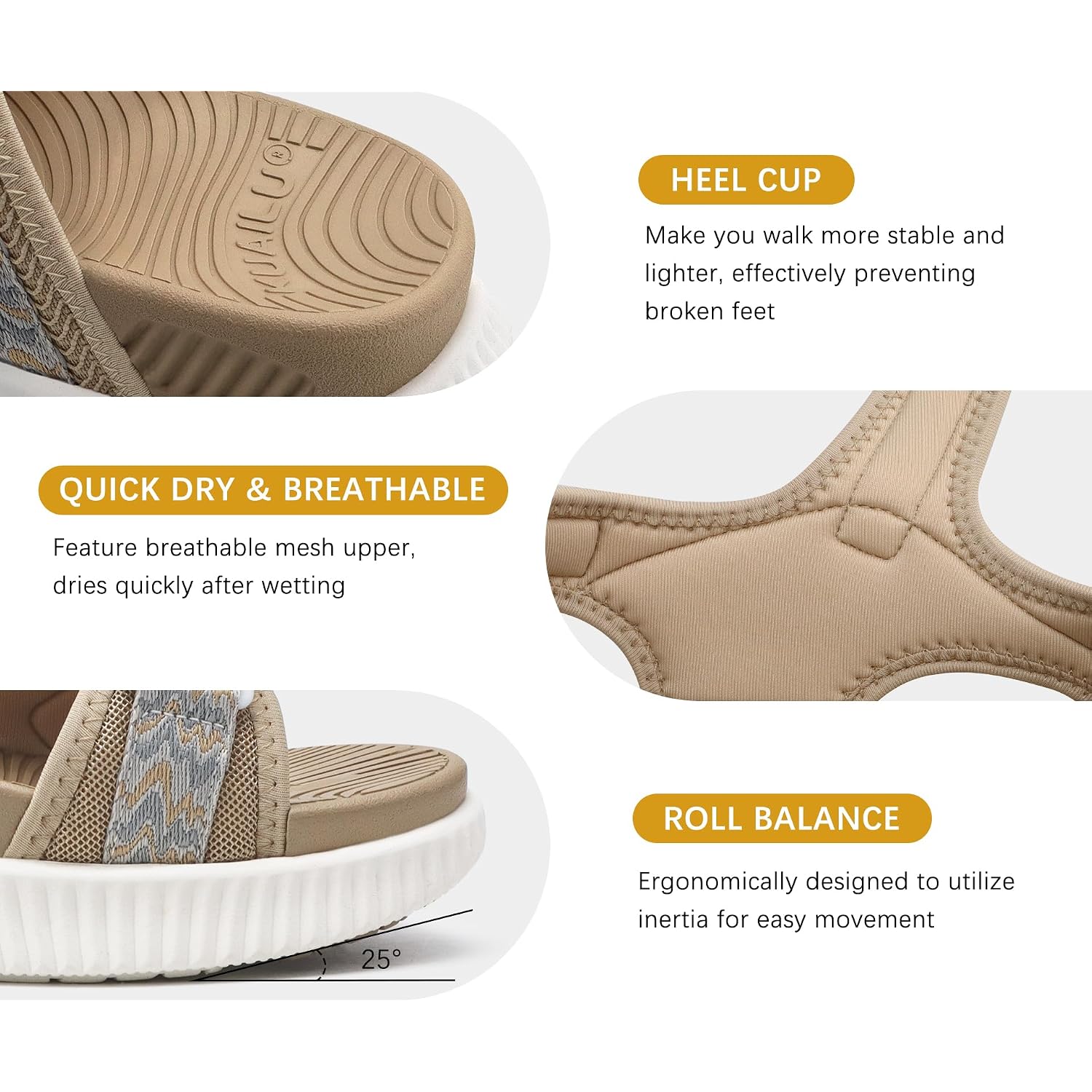 Kuailu Womens Orthopedic Walking Sandals With Comfortable Arch Support Recovery Sport Relief Plantar Fasciitis Summer Outdoor Hiking Adjustable Strap Platform Cushion Shoes