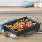 Chicago Metallic Professional Non-Stick Roast Pan With Non-Stick Rack, 13-Inch-By-9-Inch