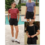 Womens 3 Pack Tshirts for Women Short Sleeve Shirt Crewneck Basic Tee Summer Tops Lightweight Plain Workout Clothes