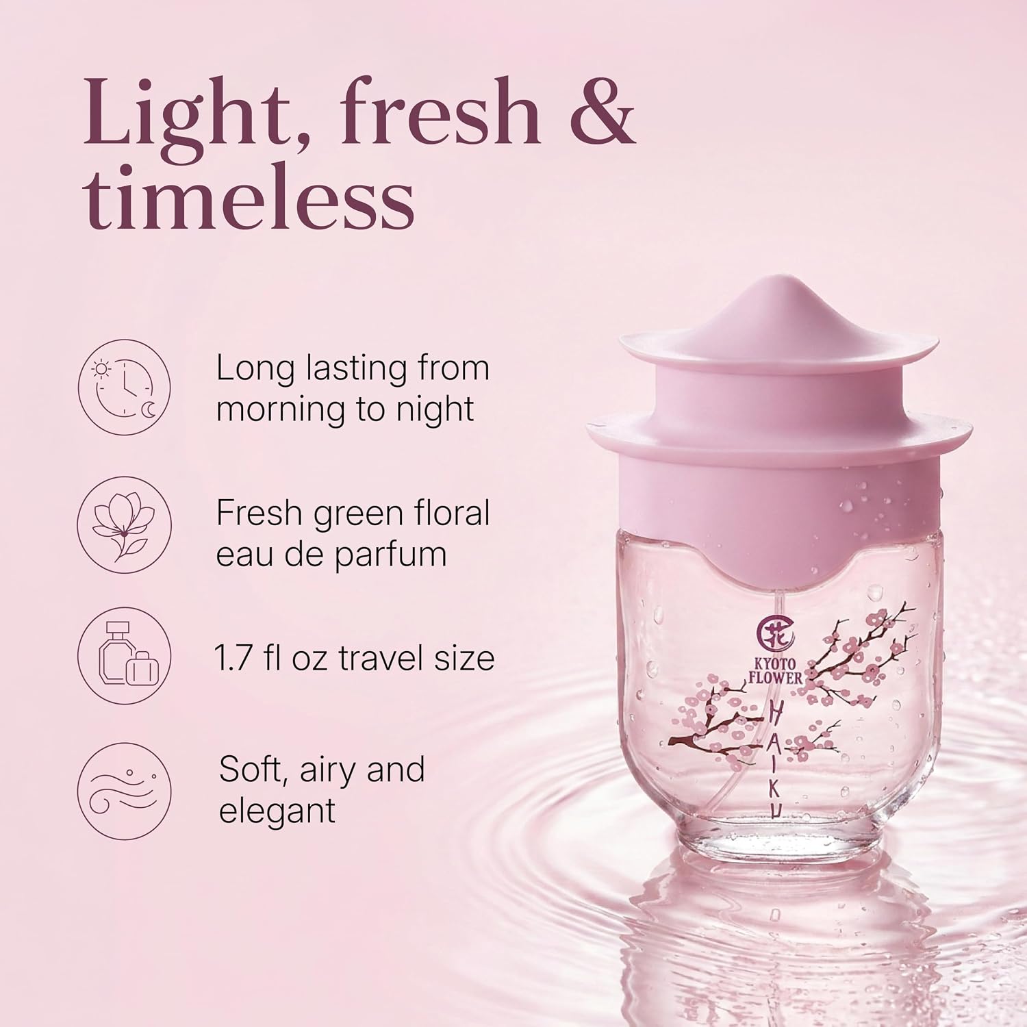 Avon Haiku Kyoto Flower Eau De Parfum For Women — Fresh Green Floral Perfumes For Women With Violet Leaves & White Peony — Long Lasting Women’S Fragrance — Spring/Summer Designer Scent, 1.7 Fl Oz