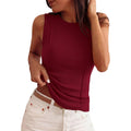 PRETTYGARDEN Sleeveless Tops for Women 2026 Summer Ribbed Tank Top Fitted Shirts Basic Tees Cute Spring Going Out Y2k Clothes