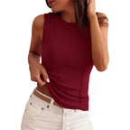 PRETTYGARDEN Sleeveless Tops for Women 2026 Summer Ribbed Tank Top Fitted Shirts Basic Tees Cute Spring Going Out Y2k Clothes