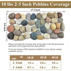 5 Lbs Natural Aquarium Rocks, 2-3 Inch Large Pebbles.Decorative River Rocks For Plants, Fish Tank, Garden, Paving, Fountain, Walkways And Outdoor Landscaping