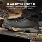 Brunt Ryng Low Top (Comp Toe) - 4" Lightweight Composite Toe Work Shoe - Eh Rated - Slip + Oil Resistant - Heat-Resistant Sole - Breathable, Flexible Fit - Adjustable