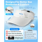 Sun Visor Hat for Women & Men – 3.2" Extended Brim, UPF 80+, Quick-Dry Sports Hat, Adjustable Fit, Running, Tennis, Golf