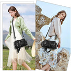 Angel Kiss Purses for Women Small Hobo Shoulder Bags Vagen Leather Multi-Pocket Tote Bag with Zipper