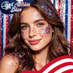 DAGEDA Red White Blue Face Body Glitter Stick,4th of July Accessories Sparkling Hair Glitter Makeup,Patriotic Red White and Blue Patriotic Accessories,Fourth of July Outfit Flag Glitters Makeup