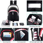 Mcwth Shark Backpacks For Teen Boys, Cool Kids Backpack For School Bookbags (Glow)