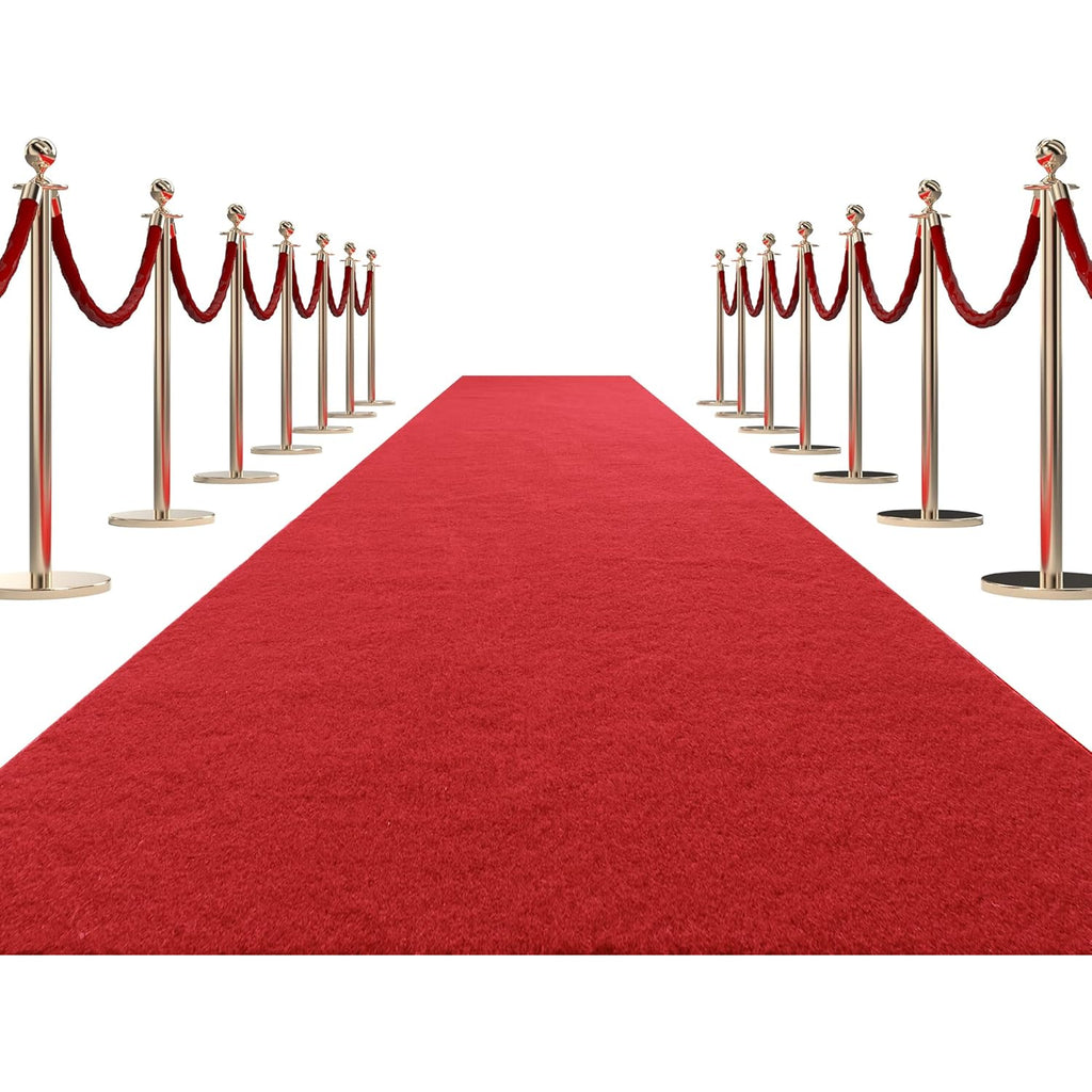 HOMBYS 450 GSM Extra Thick 3x10 ft Red Carpet Runner for Partys & Events, Heavy-Duty Felt Aisle Runway Rug for Steps, Prom Proposal & Wedding Ceremony Decorations, Hollywood Oscars for VIP Awards