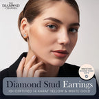 The Diamond Channel CERTIFIED 1 to 6 Carat LAB GROWN Princess-Cut Diamond Stud Earrings Round Cut 4 Prong Screw Back (F-G Color, VS1-VS2 Eye Clean Clarity)