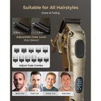 Vgrpro Hair Clippers For Men Professional, Cordless Hair Clippers For Hair Cutting, Mens Clippers And Trimmers Set, Electric Hair Trimmer For Men With Package Case (Gloden)