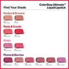 Revlon Colorstay Ultimate Liquid Lipstick, Longwear Rich Lip Colors, Wears For Up To 24 Hours, Satin Finish, 075 #1 Nude, 0.1 Fl Oz
