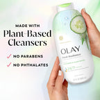 Olay Body Wash For Women, Fresh Radiance, 24/7 Skin-Loving Freshness, Visibly Radiant, Plant Based Cleansers, Vitamin B3 & Antioxidant Blend, For All Skin Types, Cucumber & Aloe Water Scent, 22 Fl Oz