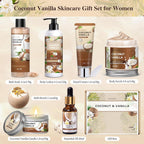 Gifts For Women, Birthday Gifts For Women, Bath And Body Gifts Set, Vanilla Coconut Spa Gift For Self Care,Thank You Relaxing Bath Sets For Mom, Grandma, Girlfriend, Sister, Friends