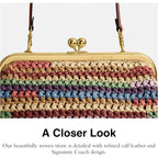 COACH Kisslock Frame Bag 27 in Straw