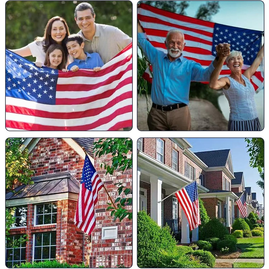 American Flags For Outside 3X5 Ft, Heavy Duty Outdoor Us Flag With Waterproof Embroidered Stars, Sewn Stripes & Brass Grommets For High Wind, Uv Fade Resistant