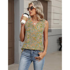 Micoson Tank Tops for Women 2026 Summer Casual V Neck Sleeveless Tops Loose Flowy Button Down Boho Tshirt