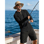 Coofandy Mens Upf 50+ Hoodie Shirts Long Sleeve Rash Guard Sun Protection Fishing Shirts Lightweight Quick Dry Hoodies