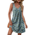 Ofeefan Womens Summer Dresses 2026 Loose V Neck Sleeveless Sundresses Swimsuit Coverup With Pockets Floral/Plain/Eyelet