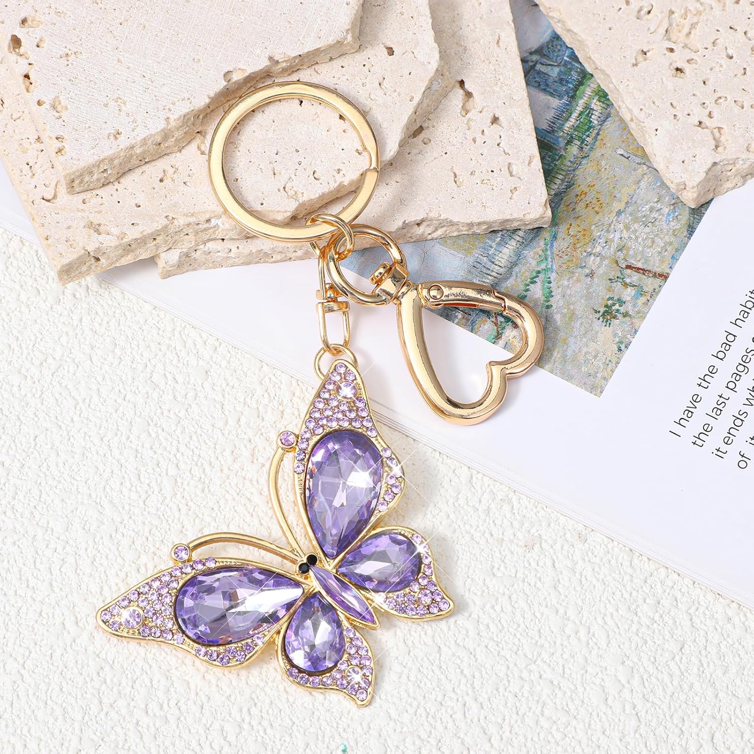 Ymapinc Keychain for Women, Cute Butterfly Bag Charm, Women Keychain Accessories, Diamond Key Chain,Purse Charms for Handbags, Backpack Keychains for Girls