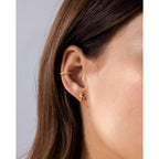 PAVOI 14K Gold Plated Dainty Flat Back Earrings for Women - Hypoallergenic Sterling Silver Posts Helix Cartilage Piercing Jewelry - Emoji Motif Bow Celestial Flatback Gold Stud Earrings Screw Back