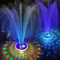 Floating Water Fountain With Underwater Lights, Powered Pump Outdoor, 3 Modes Sprinkler Waterfall Fountain For Inground Above Ground Pool, Pond-Blue-1Pc