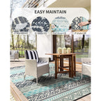Montvoo Outdoor Rug Carpet Waterproof-Patio Rug Mat 5X8 Reversible Rv Outdoor Camping Rugs Picnic Beach Mats Plastic Straw Outside Rugs For Balcony Porch Pool Deck Boho Patio Decor