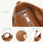 Bostanten Vegan Leather Purses For Women Soft Top Handle Satchel Crossbody Zipper Handbag With Detachable Shoulder Strap
