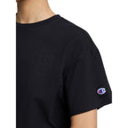 Champion Women's Classic Short Sleeve Graphic T-Shirt, Loose Fit, Script Logo Black - Tonal Script Logo