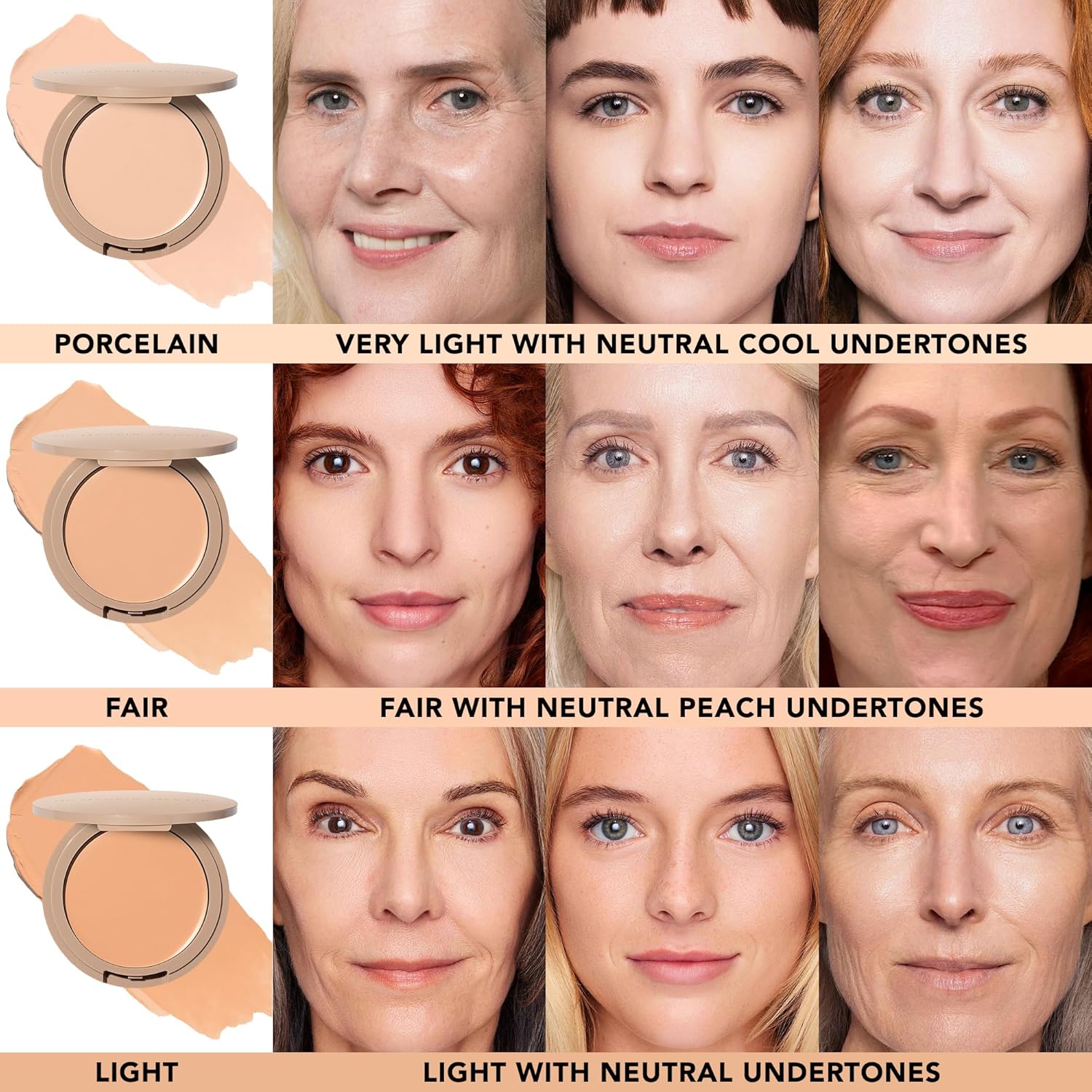No Makeup Makeup Foundation + Brush Duo, Cream-Balm Formula Conceals, Corrects and Camouflages with Skin-Tone Adaptive Flexshade Technology, Buildable, Long-Lasting, Cruelty-Free, Vegan, Light