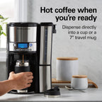 Hamilton Beach One Press Programmable Dispensing 12 Cup Coffee Maker With Internal Coffee Pot, Stays Warm And Fresh For Hours, 60 Oz. Removable Reservoir, Black & Stainless Steel (47950)