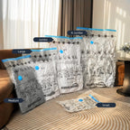 Amazon Basics Vacuum Storage Bags, Compression Space Saving For Clothes And Linens, Reusable With Hand Pump, Large, Clear, 5-Pack