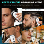 Hair Clippers For Men Rechargeable Cordless Beard Trimmer & Electric Shaver, Hair Cutting Kit With Lcd Display Gift For Dad, Husband, Men