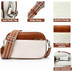 Vantamo Premium Quilted Crossbody Bags For Women With Anti-Pickpocket Clip, Vegan Leather Handbags, Travel Purses For Women