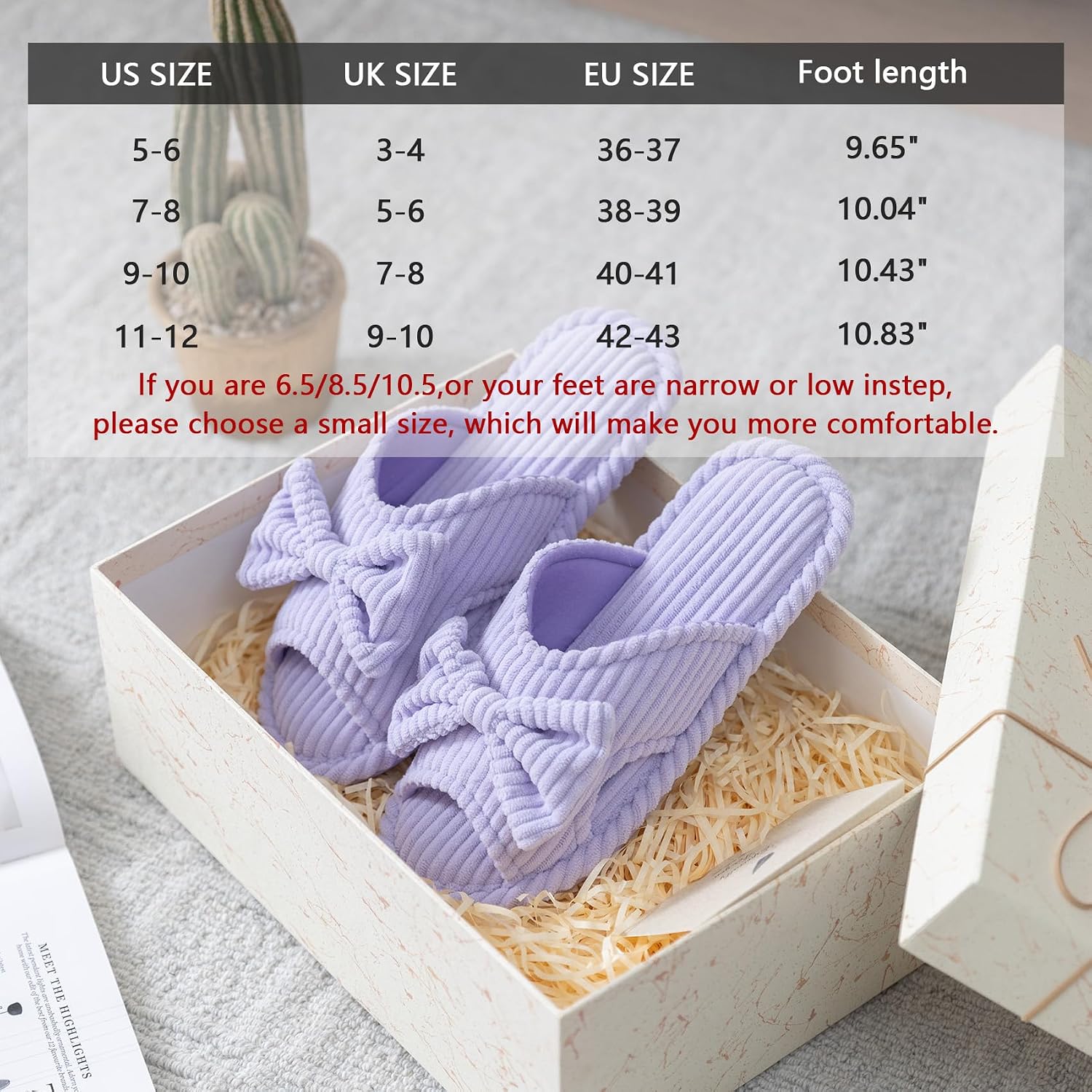 Cute Slippers For Women Indoor And Outdoor Cozy Soft Bow Open Toe Womens Slippers With Memory Foam Anti-Skid Sole Slides Spa Birthday Gifts For Women Mom Her Ladies Bridesmaid
