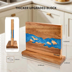 Magnetic Knife Block,Acacia Wood And Resin Kitchen Magnetic Knife Holder，Equipped With Strong Magnets,Multifunctional Double Side Knife Storage Organizer For Kitchen Counter ，Gifts For New Home