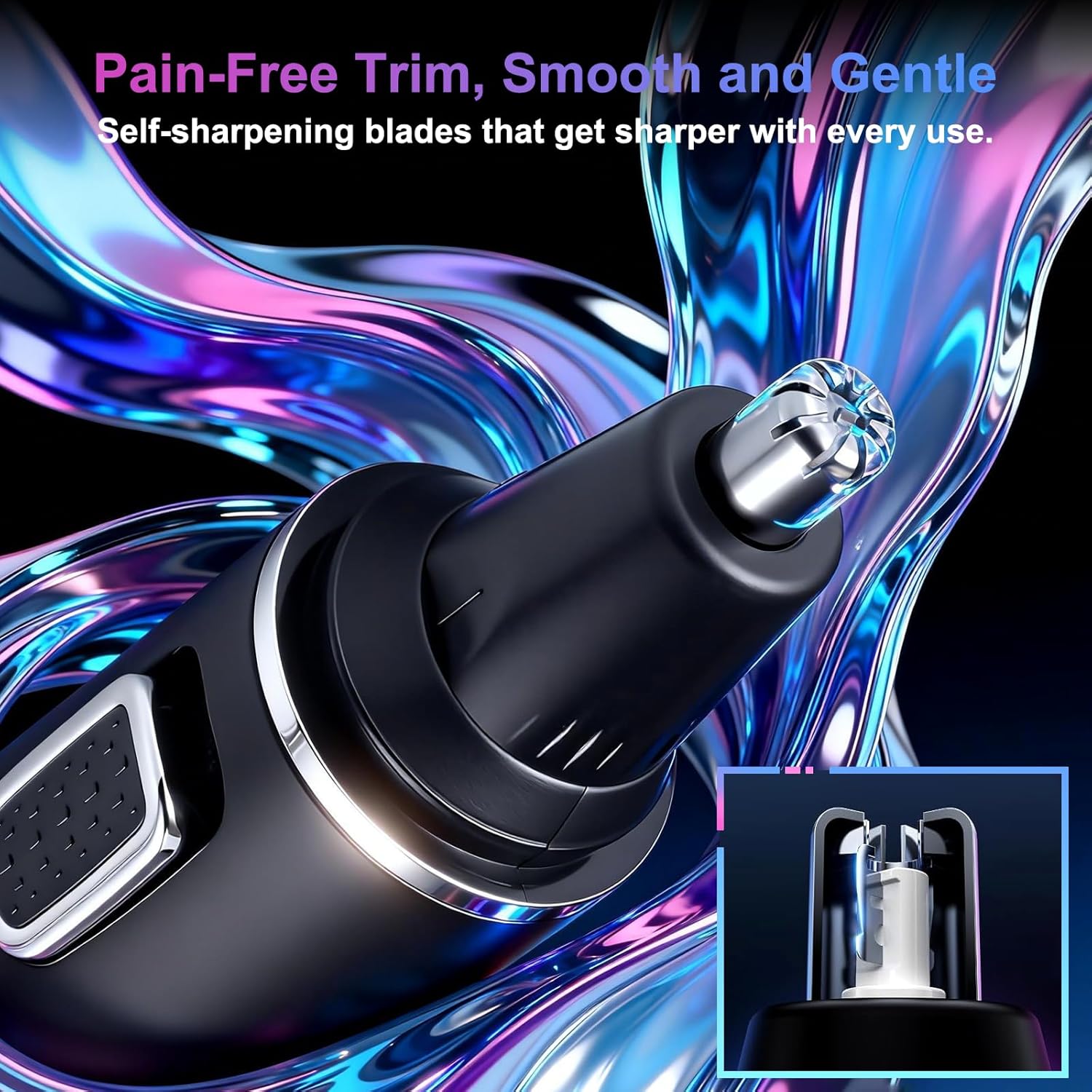 AREYZIN Nose Hair Trimmer for Men,Rechargeable Ear and Nose Trimmer,2026 Professional 2 in 1 Painless Eyebrow & Facial Hair Trimmer with IPX7 Waterproof Dual Edge Blades (Black)