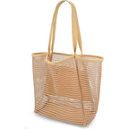 Iioscre Beach Bag For Women, Causal Hobo Bag With Zipper Inner Pocket, Foldable Mesh Dive Duffle Bag For Vacation Essentials