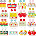 16 Pairs Teacher Earrings Bulk Glitter Acrylic Teacher Earrings for Women Graduation Holiday Jewelry Gifts