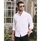 Alimens & Gentle Mens Solid Oxford Shirt Long Sleeve Dress Shirt Work Casual Button Down Shirts With Pocket