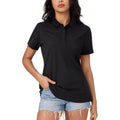 Women's Polo Shirts Cotton 3-Button Short Sleeve Collared Tops Summer Cool Shirt Uniform Casual Shirts