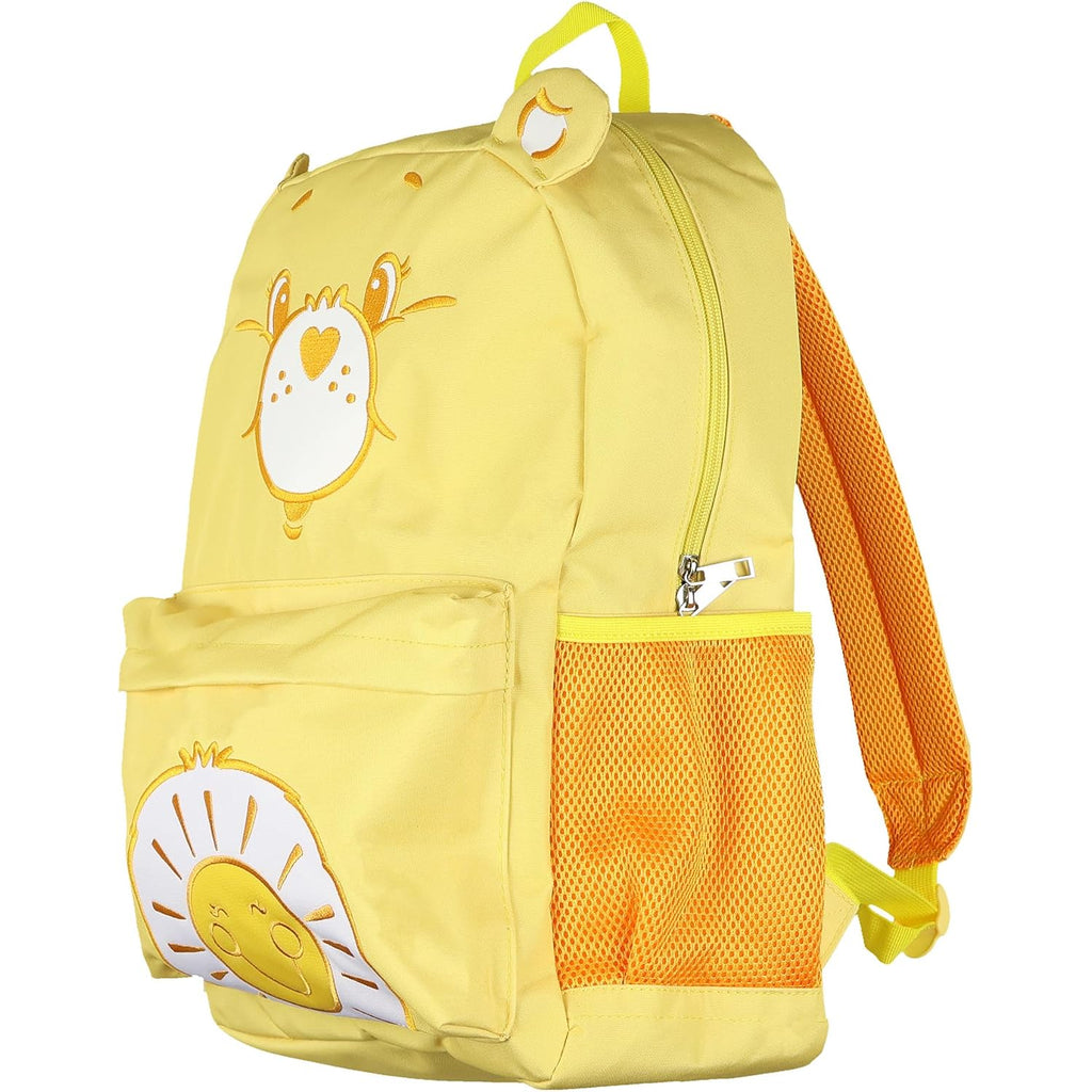 Mad Engine Care Bears Backpack Funshine Bear Embroidered Design 16" Book Bag With 3D Ears