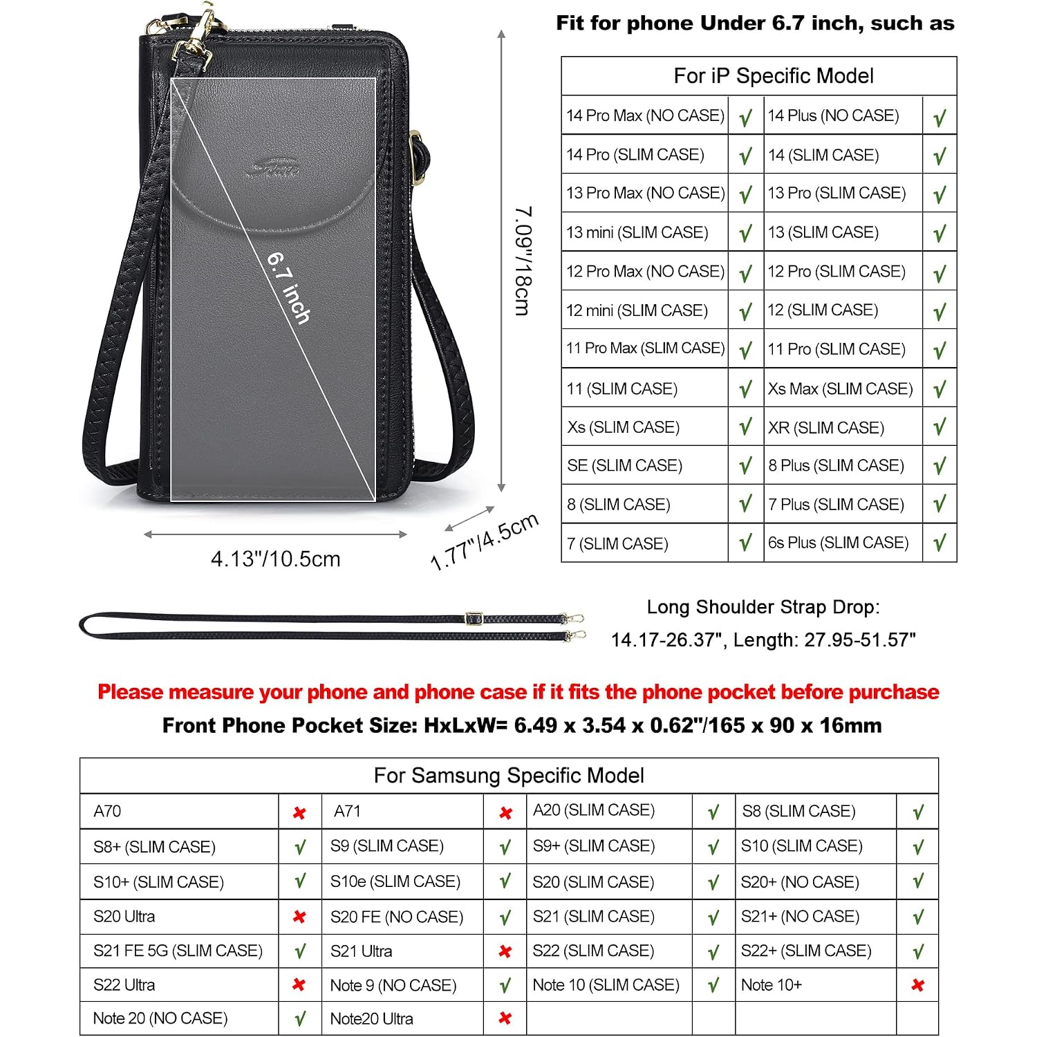 S-Zone Small Crossbody Bags For Women Cell Phone Purse Rfid Blocking Wallet Purses With Credit Card Slots