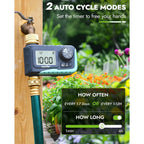 Rainpoint Sprinkler Timer With Brass Inlet & Outlet, Programmable Hose Timer For Garden Soaker Hose, Watering Timer With Rain Delay/Manual Watering System, Digital Drip Irrigation For Yard, Lawn