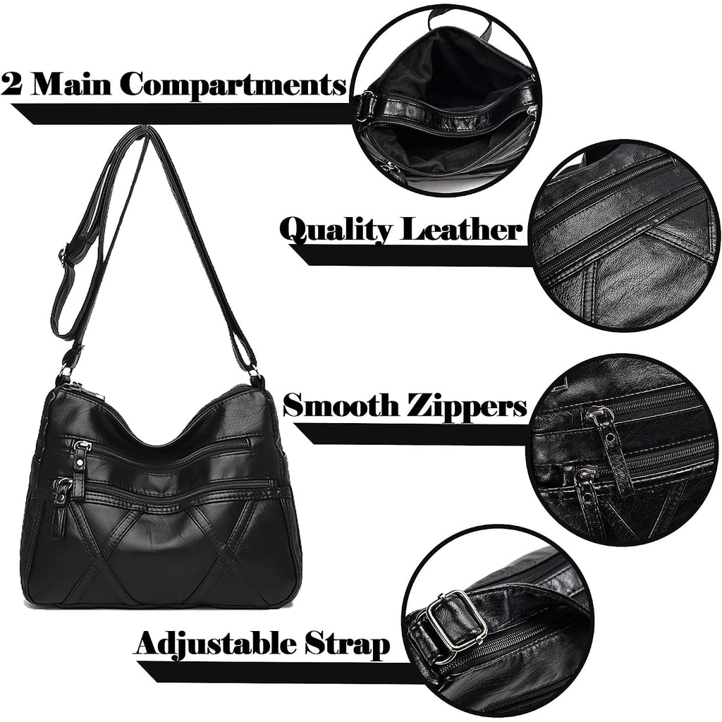 Gladdon Small Crossbody Bags For Women Shoulder Purses Vegan Cross Body Bag | Small Classic Crossbody,Washed Pu Leather,Multiple Pockets,Comfortable,Smooth Zippers,Lightweight,Everyday Bag,All Seasons