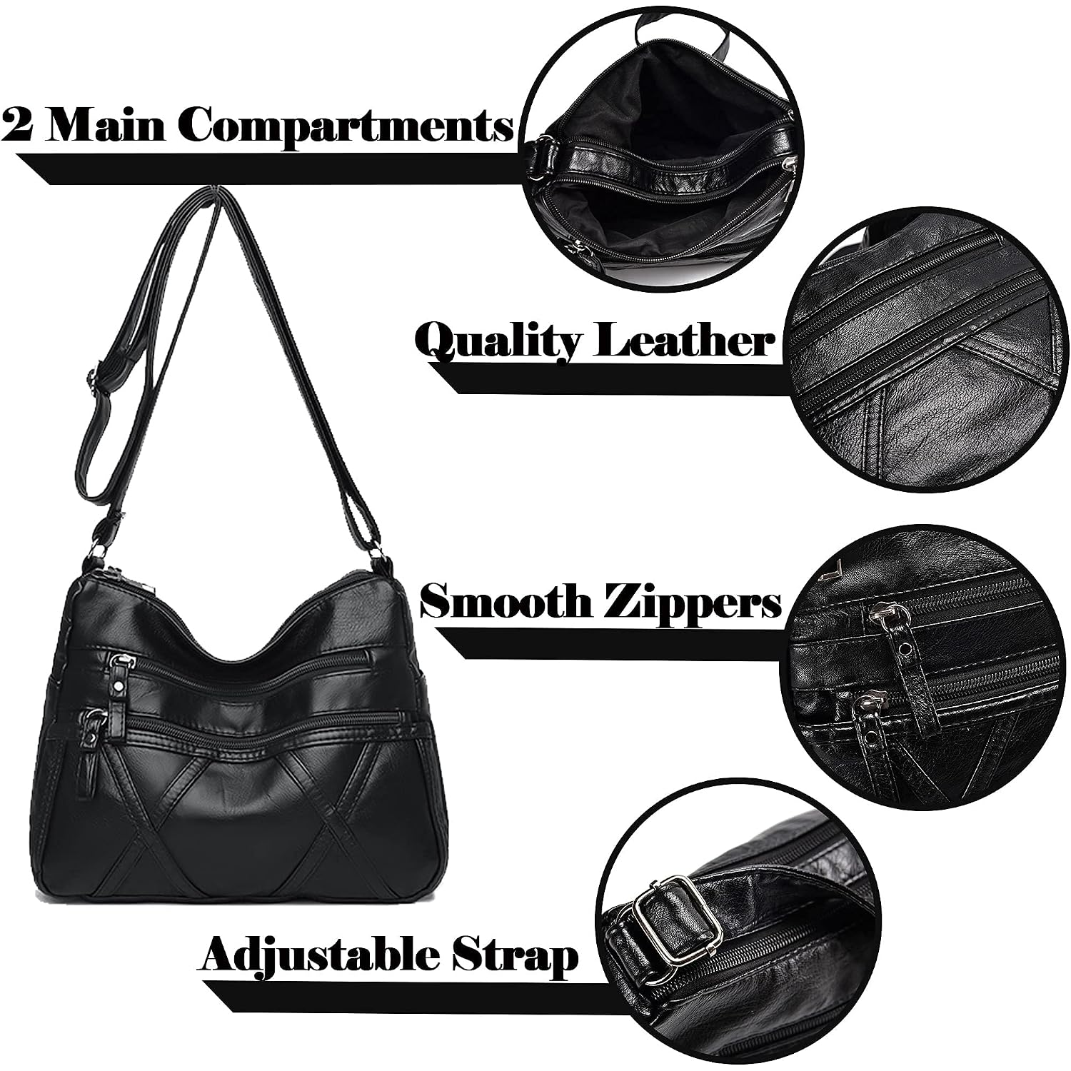 Gladdon Small Crossbody Bags For Women Shoulder Purses Vegan Cross Body Bag | Small Classic Crossbody,Washed Pu Leather,Multiple Pockets,Comfortable,Smooth Zippers,Lightweight,Everyday Bag,All Seasons
