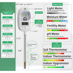 Hslgove Soil Test Kit, 7-In-One Soil Moisture Meter/Soil Ph Meter/Fertility, Dual Screen Soil Tester W/Digital Soil Temp/Air Temp&Humidity For Plants Gardening,Lawn,Farm Indoor&Outdoor-Lvory White